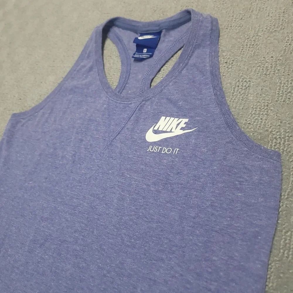 Nike Tank Top Girls XL Purple Racerback Logo Top Athletic Gym Running